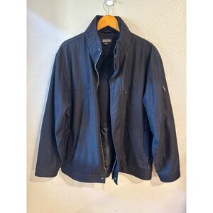 Michael Kors Men's XL Black Jacket With Hidden Hood & Multiple Pockets